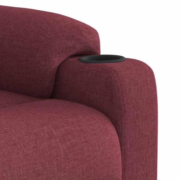 Massagesessel Elektrisch Weinrot Stoff