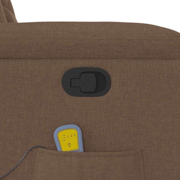 Massagesessel mit Aufstehhilfe Braun Stoff