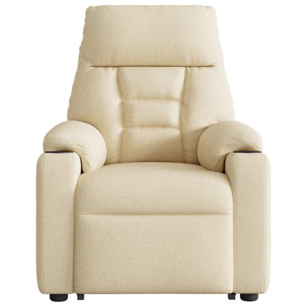 Massagesessel mit Aufstehhilfe Creme Stoff