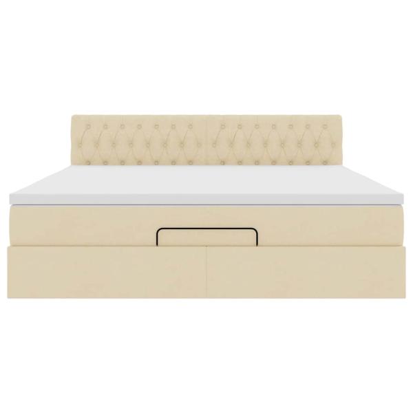 Ottoman-Bett mit Matratze Creme 180x200 cm Stoff