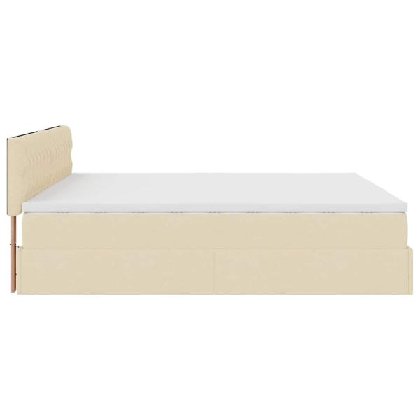 Ottoman-Bett mit Matratze Creme 180x200 cm Stoff