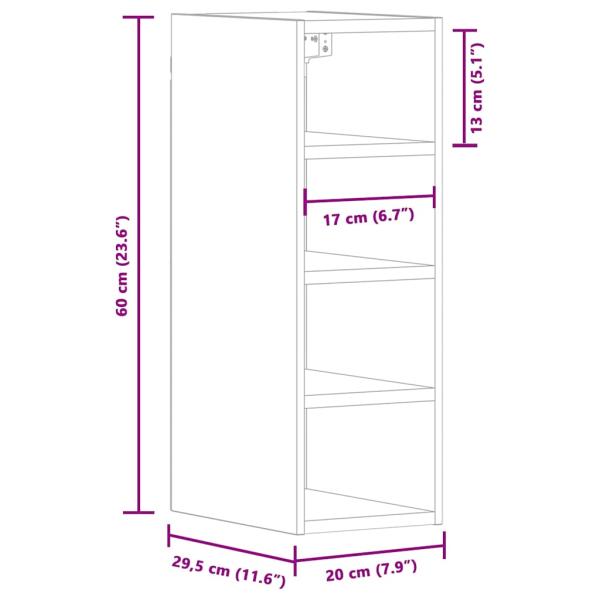 Hängeschrank Betongrau 20x29,5x60 cm Holzwerkstoff