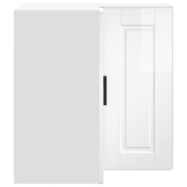 Küchen-Eckhängeschrank Porto Hochglanz-Weiß Holzwerkstoff