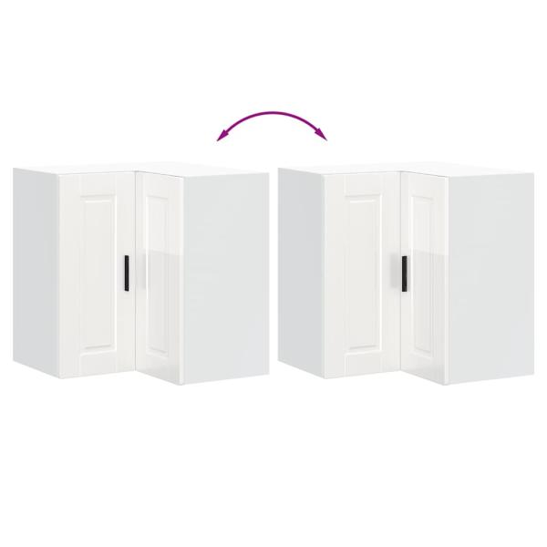 Küchen-Eckhängeschrank Porto Hochglanz-Weiß Holzwerkstoff