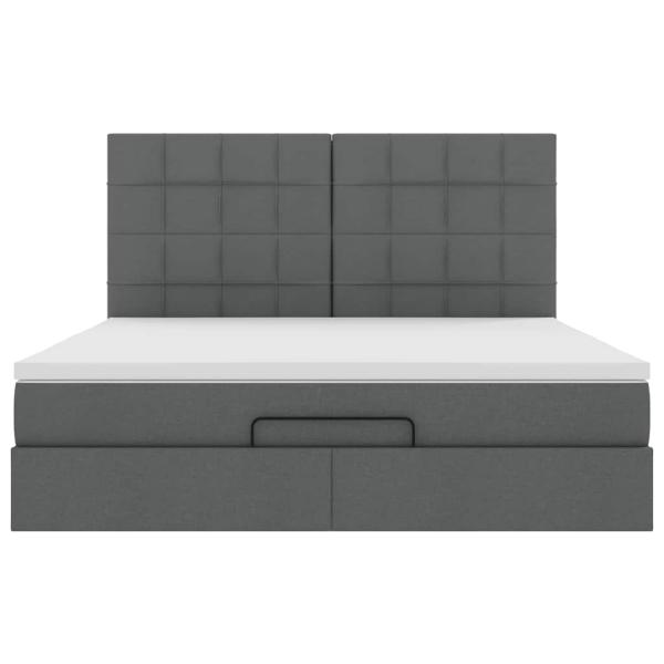 Ottoman-Bett mit Matratze Dunkelgrau 160x200 cm Stoff