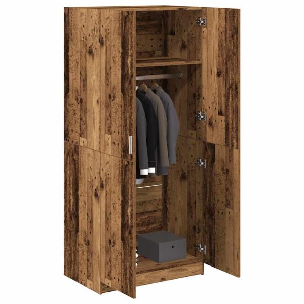 ARDEBO.de - Kleiderschrank Altholz-Optik 80x52x180 cm Holzwerkstoff
