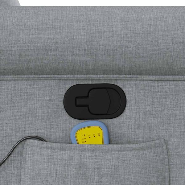 Massagesessel Hellgrau Stoff