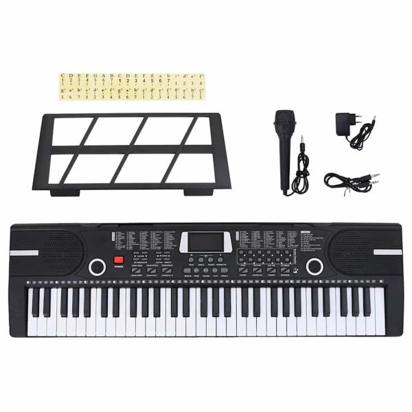 ARDEBO.de - 61 Tasten Klavier Elektrisches Keyboard mit Notenständer Kinder