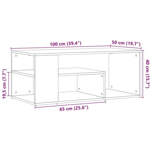 Couchtisch Artisan-Eiche 100x50x40 cm Holzwerkstoff