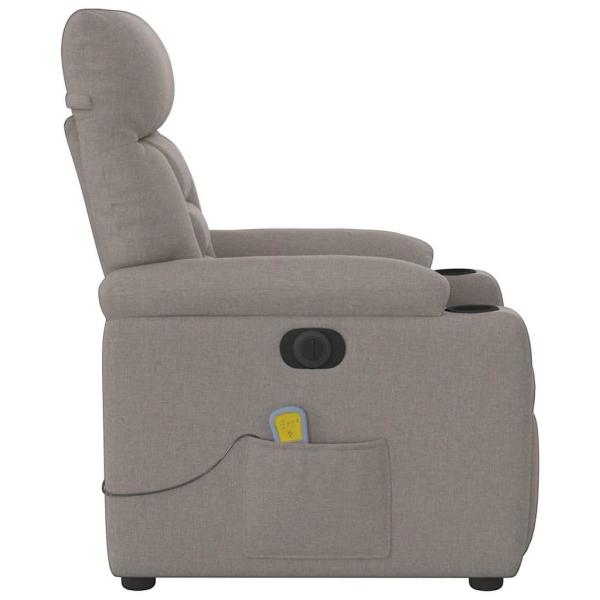 Massagesessel Elektrisch Taupe Stoff