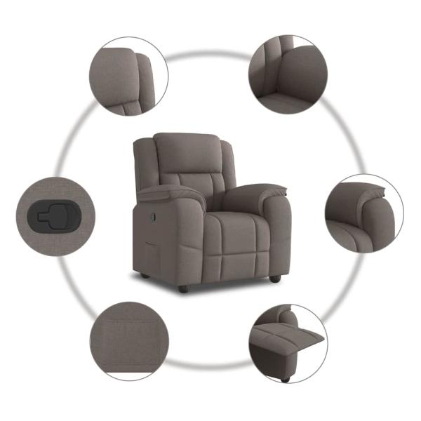 Relaxsessel Taupe Stoff