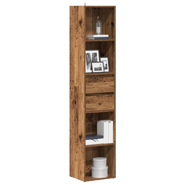 ARDEBO.de - Bücherregal Altholz-Optik 36x30x171 cm Holzwerkstoff