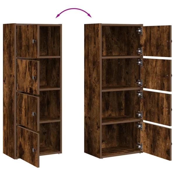 Bücherregal Räuchereiche 40x24x102 cm Holzwerkstoff