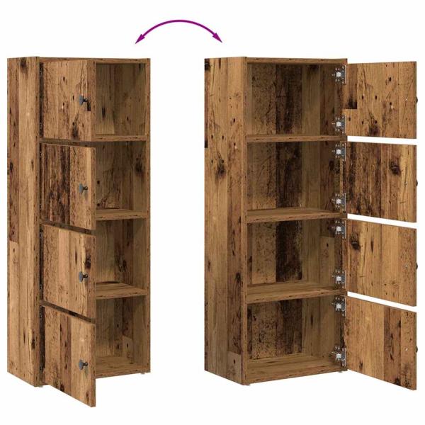 ARDEBO.de - Bücherregal Altholz-Optik 40x24x102 cm Holzwerkstoff