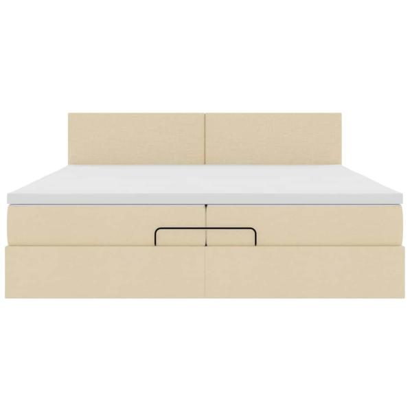 Ottoman-Bett mit Matratze Creme 200x200 cm Stoff