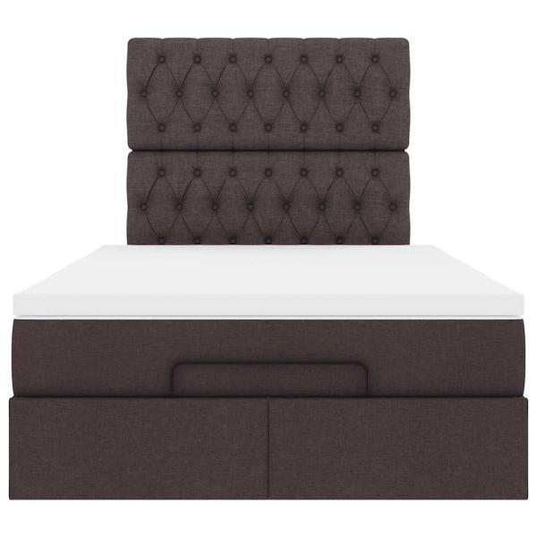 Ottoman-Bett mit Matratze Dunkelbraun 120x200 cm Stoff