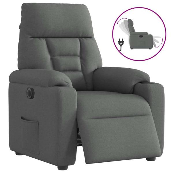 ARDEBO.de - Relaxsessel Elektrisch Dunkelgrau Stoff