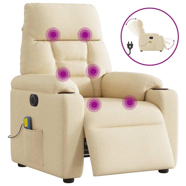 ARDEBO.de - Massagesessel Elektrisch Creme Stoff