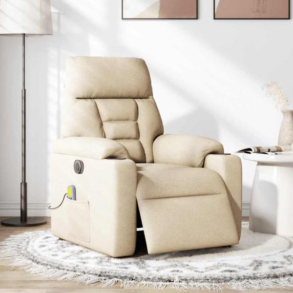 Massagesessel Elektrisch Creme Stoff