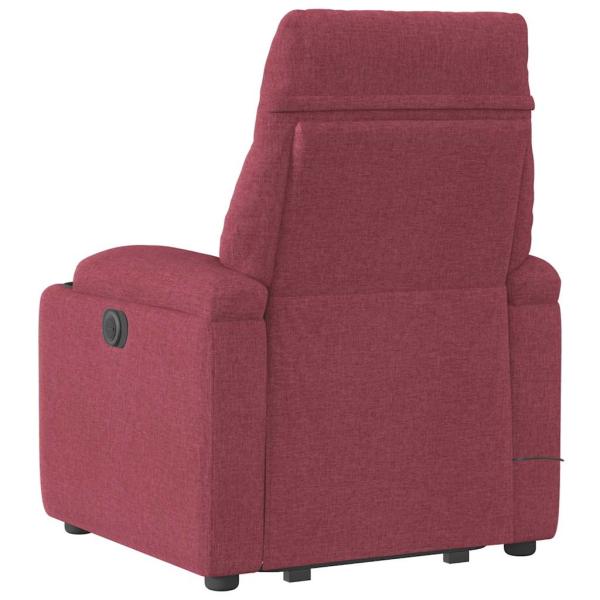Massagesessel mit Aufstehhilfe Weinrot Stoff
