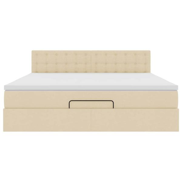 Ottoman-Bett mit Matratze Creme 180x200 cm Stoff
