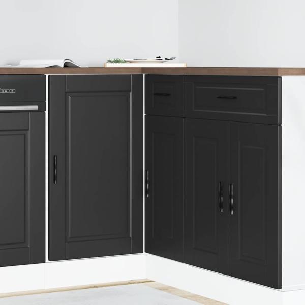 ARDEBO.de - Küchenunterschrank Porto Schwarz Holzwerkstoff