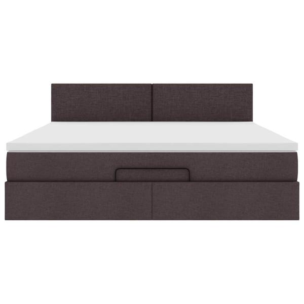 Ottoman-Bett mit Matratze Dunkelbraun 160x200 cm Stoff