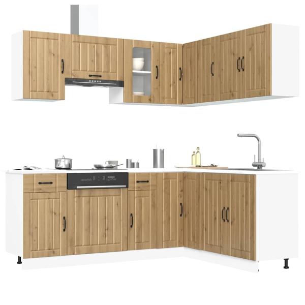 ARDEBO.de - 11-tlg. Küchenschrank-Set Kalmar Artisan-Eiche Holzwerkstoff