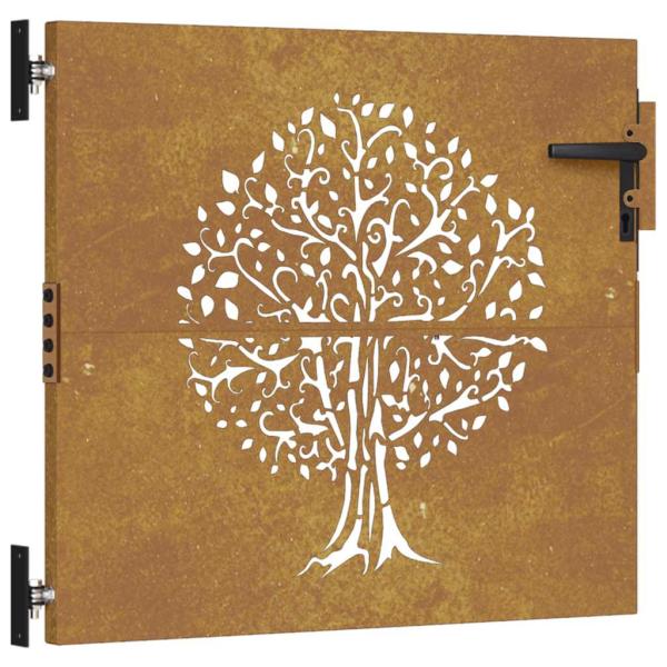 Gartentor 85x150 cm Cortenstahl Quadratisches Design