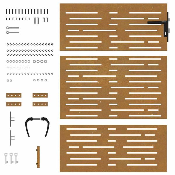 Gartentor 85x150 cm Cortenstahl Quadratisches Design