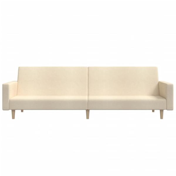 Schlafsofa 2-Sitzer Creme Stoff