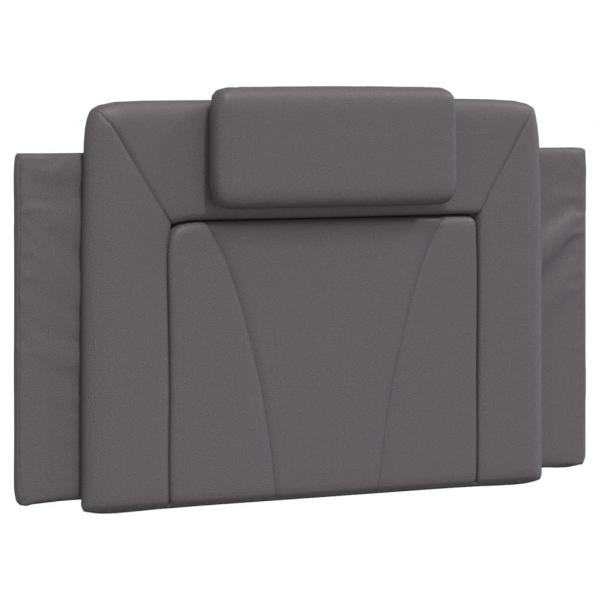 Bett mit Matratze Grau 90x200 cm Kunstleder