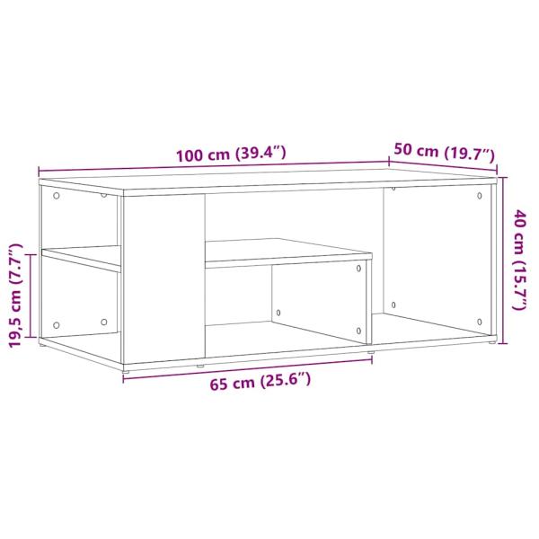 Couchtisch Altholz-Optik 100x50x40 cm Holzwerkstoff
