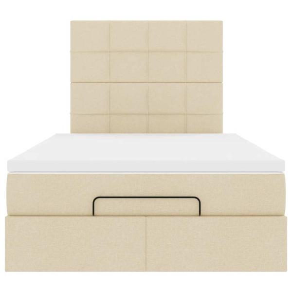 Ottoman-Bett mit Matratze Creme 120x190 cm Stoff