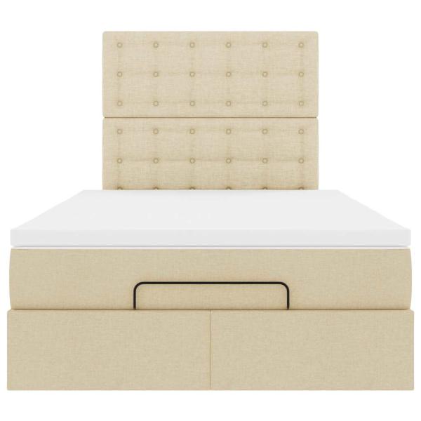 Ottoman-Bett mit Matratze Creme 120x190 cm Stoff