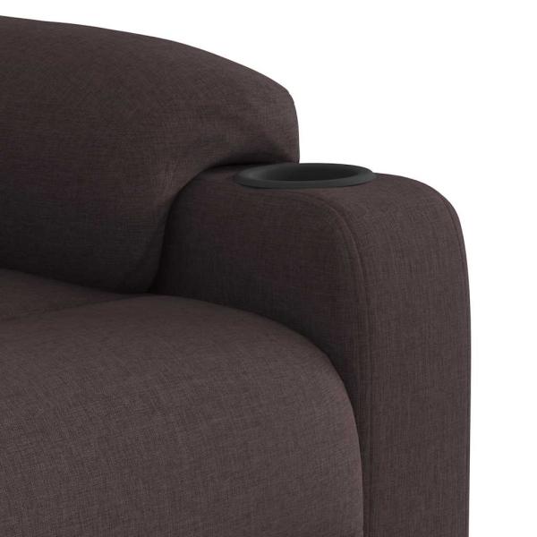Relaxsessel mit Aufstehhilfe Dunkelbraun Stoff