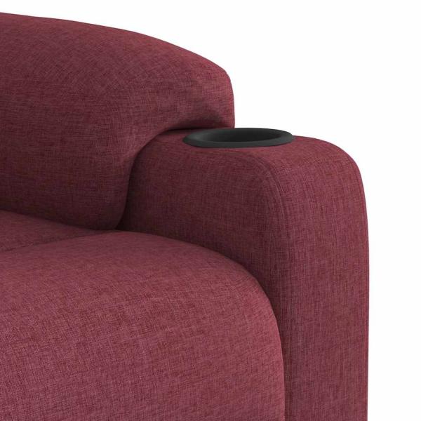 Relaxsessel mit Aufstehhilfe Weinrot Stoff