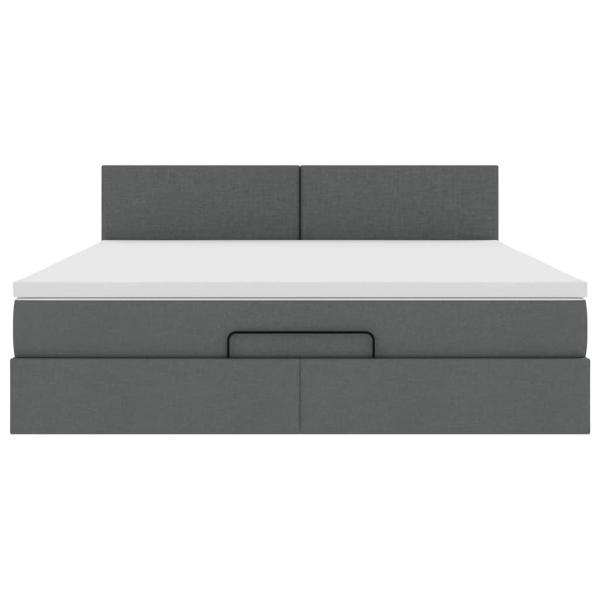 Ottoman-Bett mit Matratze Dunkelgrau 160x200 cm Stoff