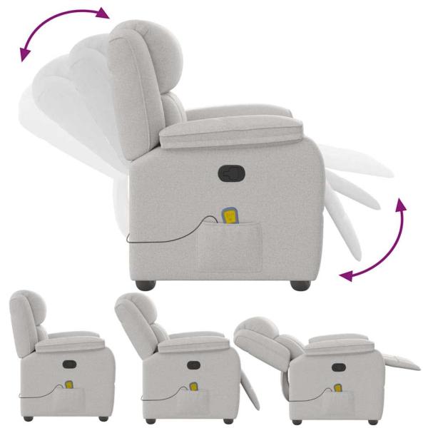 Massagesessel Wolkengrau Stoff