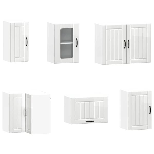 11-tlg. K?chenschrank-Set Kalmar Hochglanz-Wei? Holzwerkstoff
