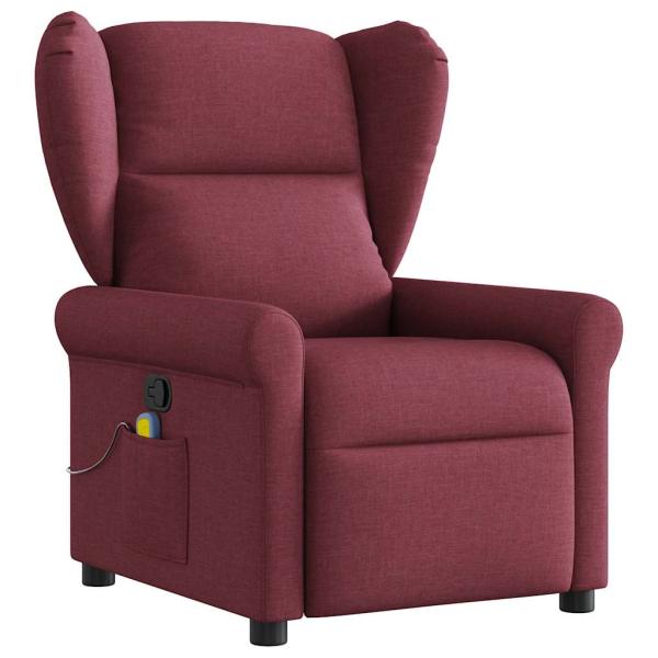 Massagesessel Weinrot Stoff