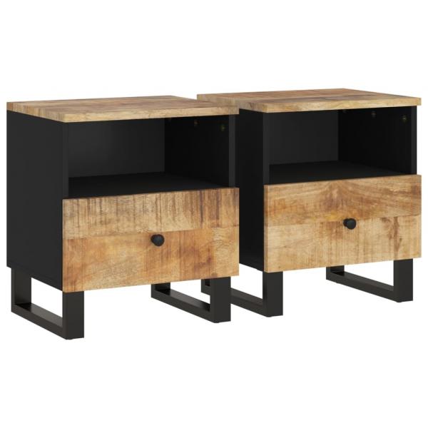 Nachttische 2 Stk. Massivholz Mango & Holzwerkstoff