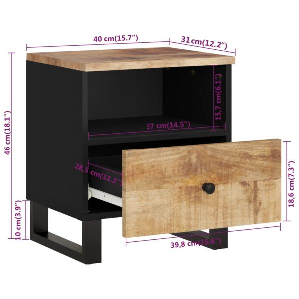 Nachttische 2 Stk. Massivholz Mango & Holzwerkstoff