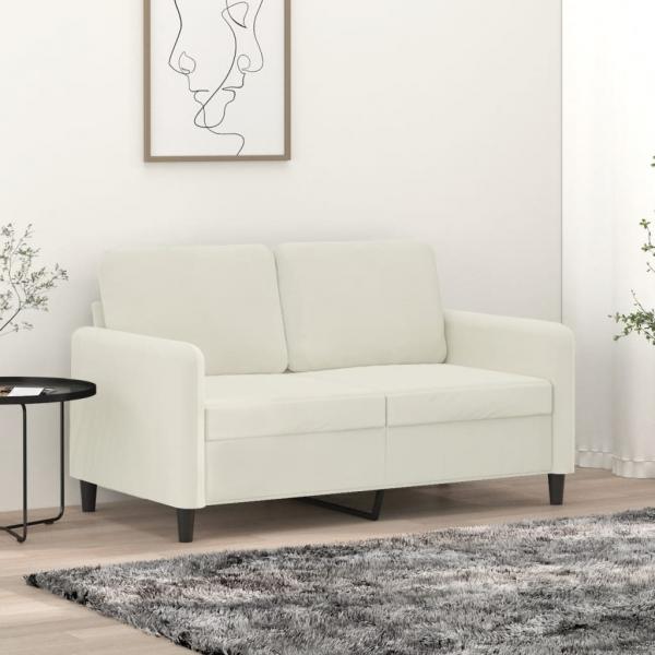 ARDEBO.de - 2-Sitzer-Sofa Creme 120 cm Samt