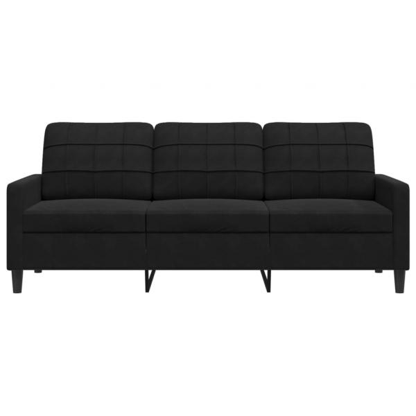 3-Sitzer-Sofa Schwarz 180 cm Samt