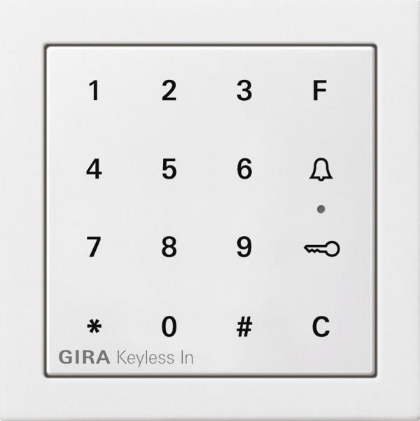 ARDEBO.de Gira 2605112 Keyless In Codetastatur, Flächenschalter, reinweiß glänzend