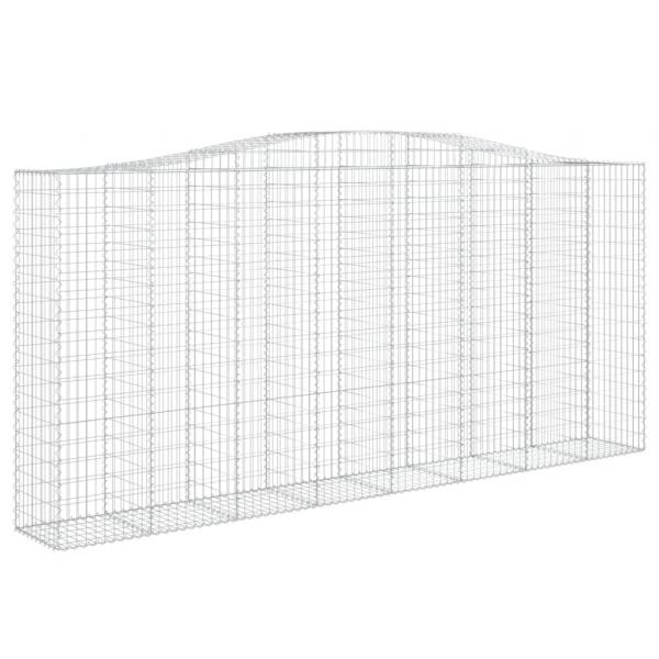 Gabionen mit Hochbogen 5 Stk. 400x50x180/200cm Verzinktes Eisen