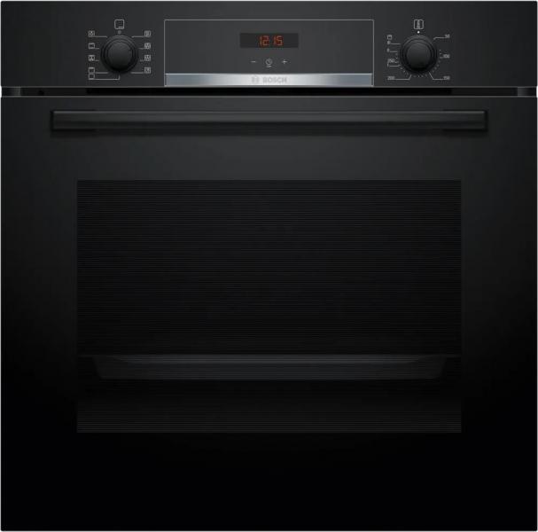 ARDEBO.de Bosch HBA514BB3 Serie 4 EEK: A+ Einbaubackofen, 71 L, 60 cm breit, 3D-Heißluf, Hydrolytisch, Versenkknebel, Kindersicherung, schwarz