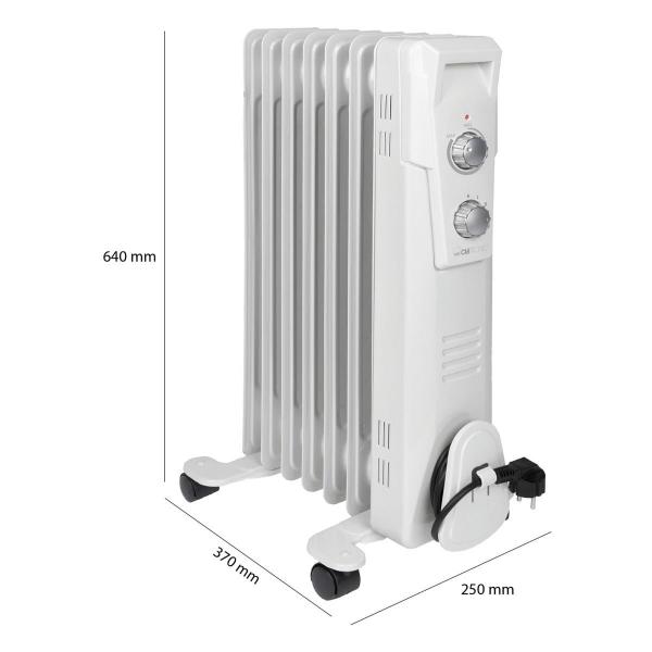 Clatronic RA 3735 Ölradiator, 3 Leistungsstufen, Integrierter Überhitzungsschutz, weiß (263906)