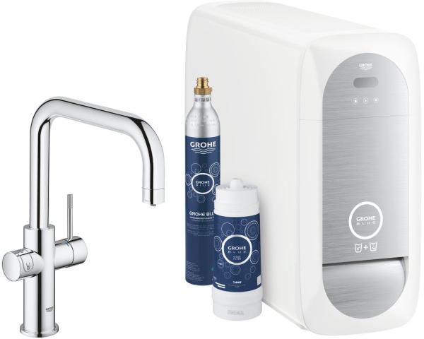 ARDEBO.de GROHE Blue Home Starter Kit, U-Auslauf , bis 150° schwenkbar, chrom (31456001)